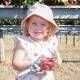 Two-year-old Charlotte Bennett spent her Good Friday picking strawberries in Wagga. Picture by Tom Dennis 