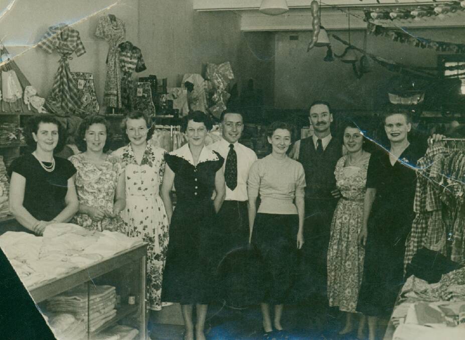 MOMENT IN TIME: Staff in the interior of Wagga's Fosseys Store in the 1940s or 50s. Picture: SHERRY MORRIS
