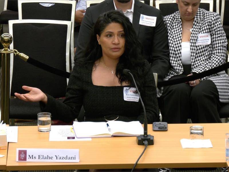 Elahe Yazdani tells a parliamentary inquiry she felt like a "nobody" in hospital when she gave birth. Picture supplied