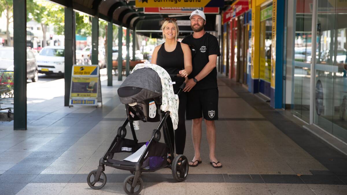 Jordon Cheney and Kimberley Kirkaldy have a mortgage and four-week-old baby, and they expect interest rates to keep rising. Picture by Madeline Begley