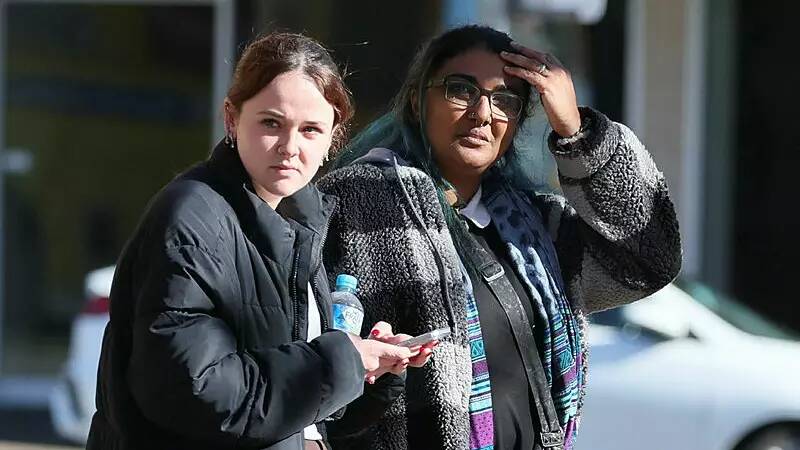 Angelina Fitzgibbon (right) told the Wagga Supreme Court on Thursday her former neighbour Amber Haigh would not put Robert Geeves' name on her baby's birth certificate because of how he had treated her. Picture by Les Smith