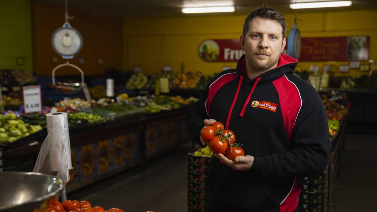 Wagga Fruit Supply owner Steve Papasidero said tomato prices are currently very high after recent cold weather led to supply shortages. Picture by Ash Smith