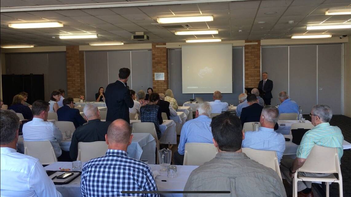 Delegates attend Monday's round table on the financial sustainability of forcibly merged councils at Gundagai RSL. Picture contributed