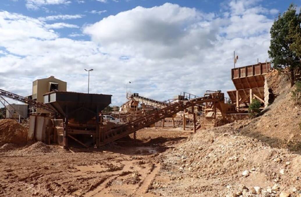 The conveyor and hopper pictured at the Thuddungra Mine in August 2021. Picture contributed