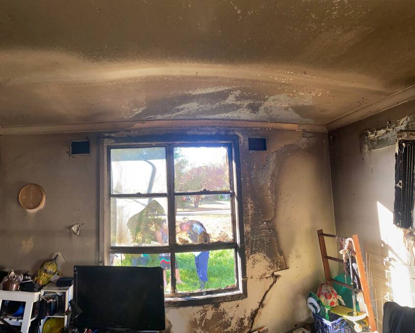 Two Wagga residents are searching for a place to lay their head after a fire tore through their home on Wednesday morning. Pictures courtesy FRNSW