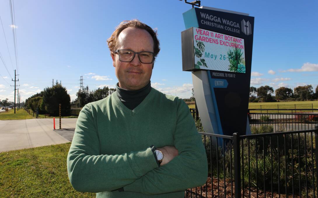 Concerned Wagga Christian College parent Toby Anderson has voiced shock at the sudden departure of principal Phillip Wilson. Picture by Andrew Mangelsdorf