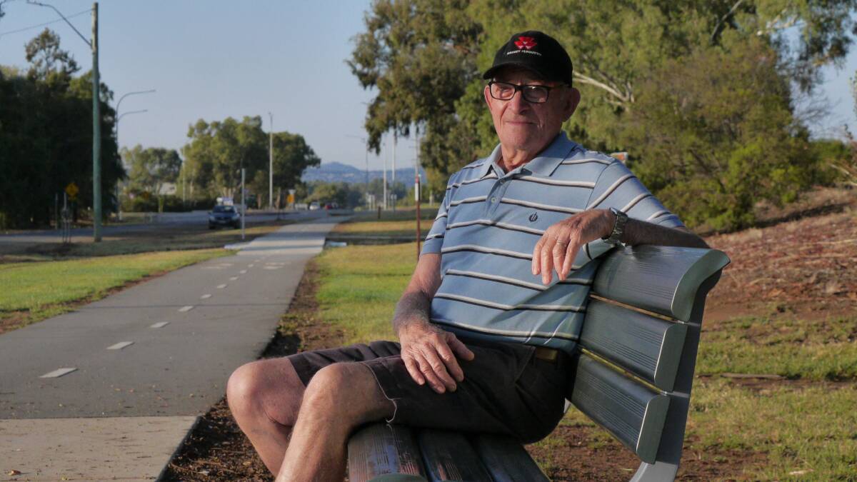 Former Estella Progress Association president Bruce Durham said the group has folded for lack of interest. He is pictured on a new seat the group funded in its final act for the community. Picture by Andrew Mangelsdorf