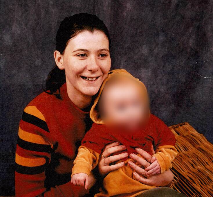 Amber Haigh and her baby son pictured before her alleged murder in 2002. Picture supplied