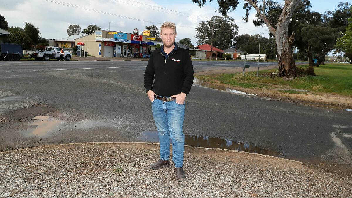 Wagga Caravan Centre owner Jack Hillis supports a roundabout at the intersection of the Sturt Highway and Bakers Lane. Picture by Les Smith