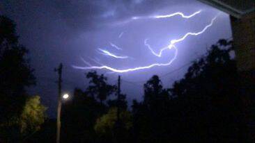 Lightning strikes above Bourkelands last Friday night. Picture by Nicole Craig
