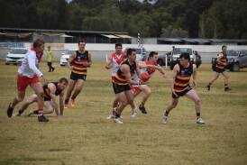 Leeton-Whitton defender Tom Meline is hopeful the Crows put up a strong showing against Turvey Park on Saturday. Picture by Liam Warren