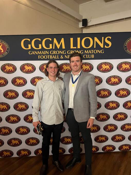 GGGM best and fairest runner-up Matt Hamblin with winner Ben Walsh. Picture from GGGM Lions.