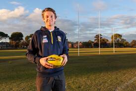 Harry Collins will run out for his 200th first grade game for MCUE on Saturday when the Goannas play host to Collingullie-Wagga. Picture by Les Smith
