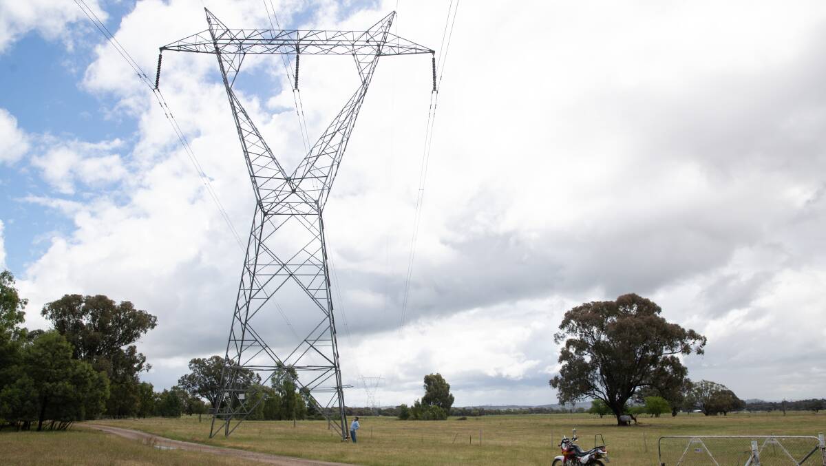 The HumeLink project will run three transmission lines between Maragle, Bannaby, and Wagga substations that will carry up to 500 kilovolts. Picture by Madeline Begley