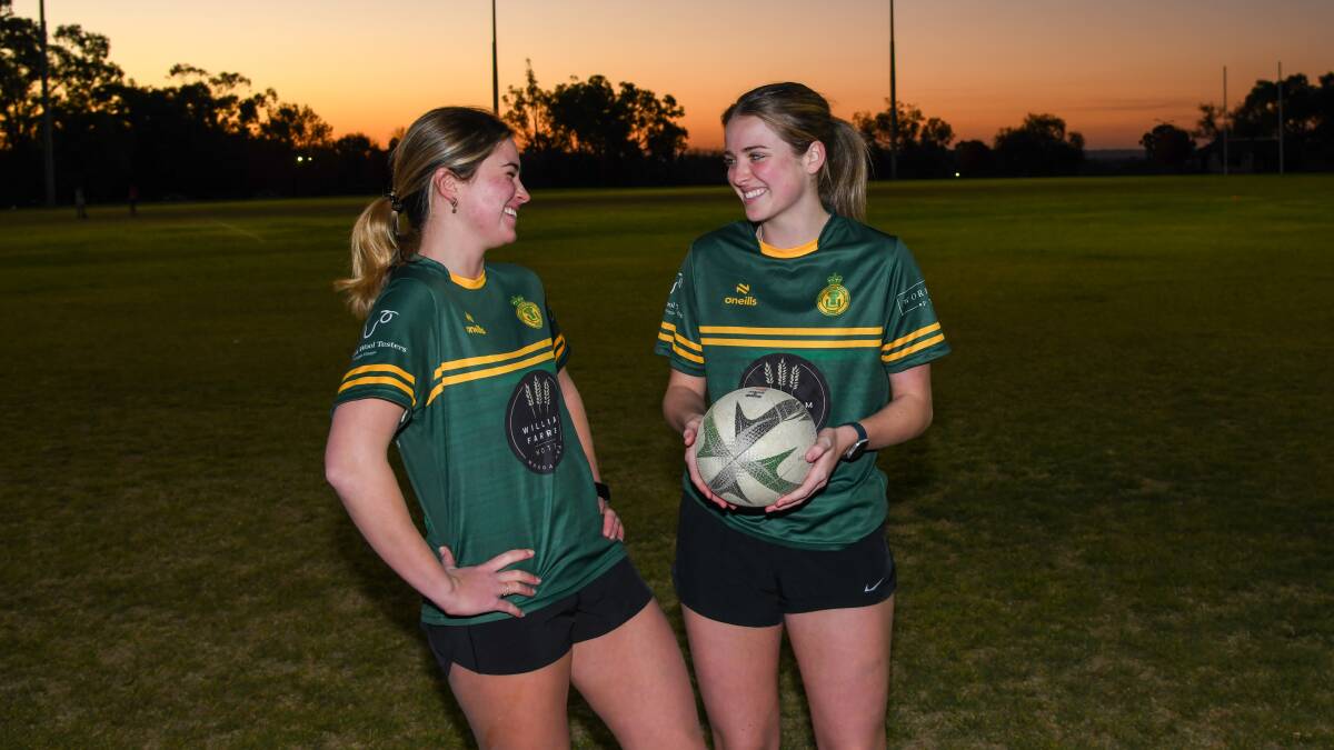 First year Ag College players Ella Carracher and Jamilla Hill at training at Beres Elwood Oval. Picture by Bernard Humphreys