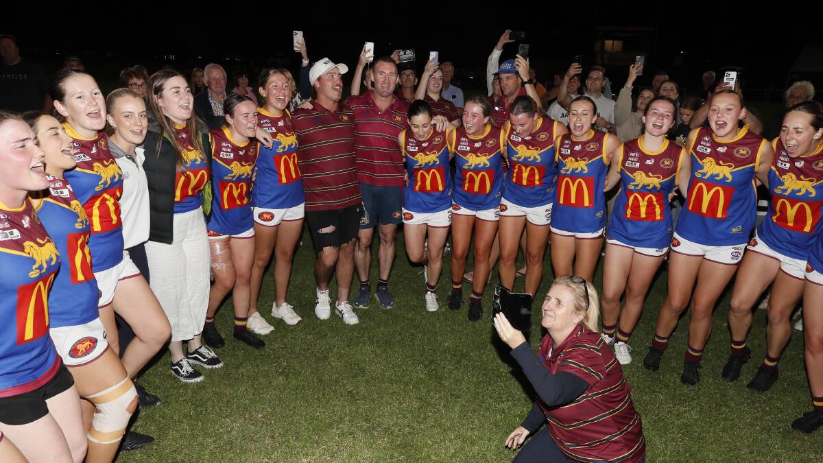 Ganmain-Grong Grong-Matong Lions celebrate their 2023 Premiership. Picture by Les Smith