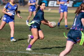 Southcity's Shanae Freeman passes during their win over Junee at Harris Park. Picture by Bernard Humphreys