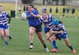Waratahs' Amelia Harris bypasses the Wagga City defenders during their win on Saturday. Picture by Tom Dennis