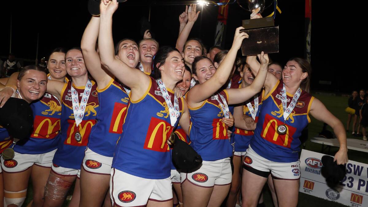 Ganmain-Grong Grong-Matong celebrate their 2023 grand final win. Picture by Les Smith