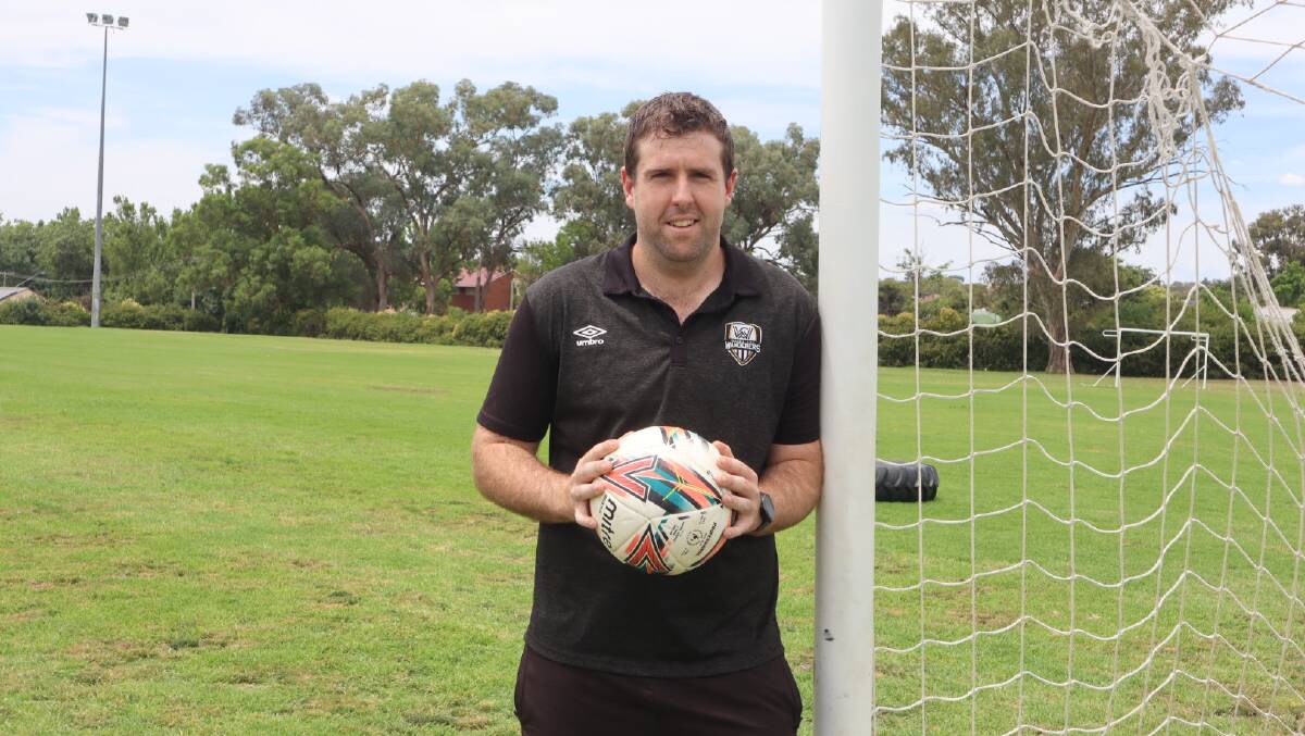 Wagga City Wanderers coach Liam Dedini ahead of this weekend's Riverina Festival of Football. 