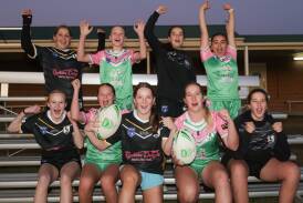 Wagga Magpies and Brothers celebrate the announcement of an NRLW trial game arriving in Wagga next month. Picture by Tom Dennis