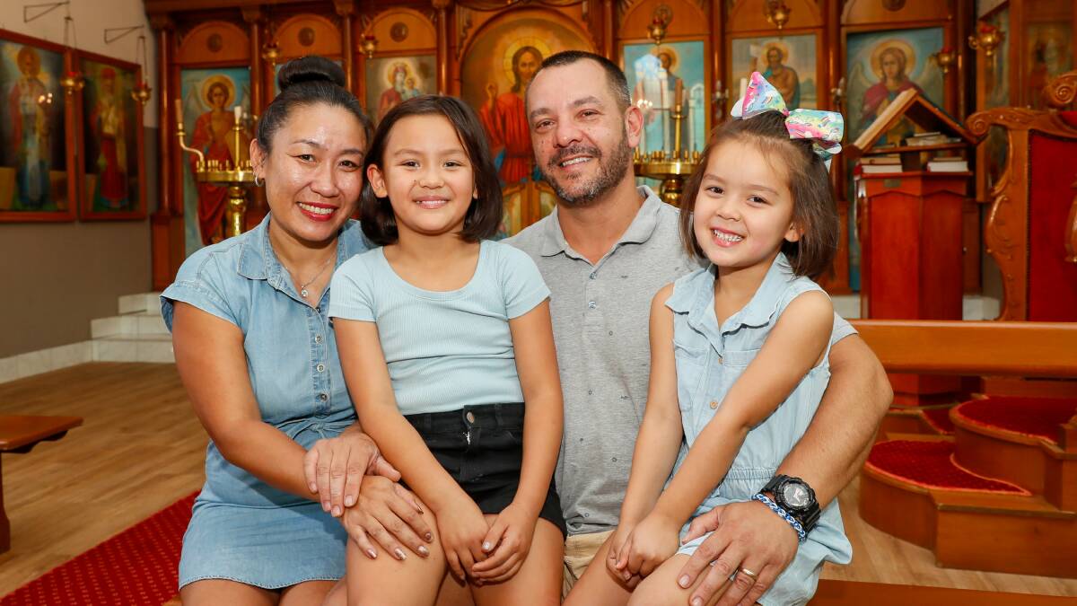 Nick Georgiou is looking forward to celebrating the holidays with wife Maria, daughters Elizabeth, 8 and Isabella, 6. Picture by Les Smith