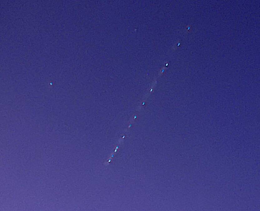 Lights spotted in the sky above Wagga around 5am on July 27 have been identified as a satellite. Picture supplied