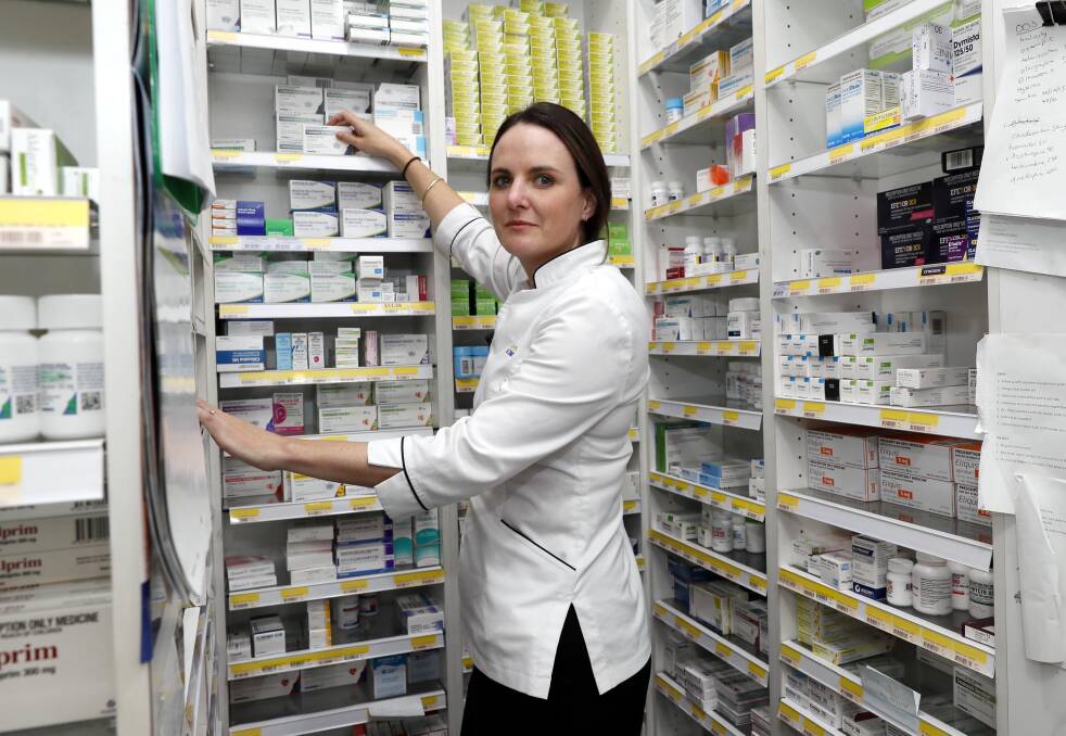 Pharmacist at Sturt Mall Blooms chemist Claire Roberts isn't happy about changes by that would allow customers to purchase 60 days worth of selected medications at a time. Picture by Les Smith