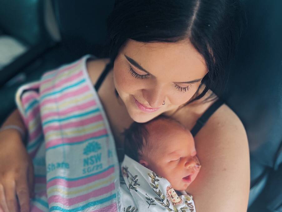 Jasmine White with newborn Swade William Pearce. Picture supplied