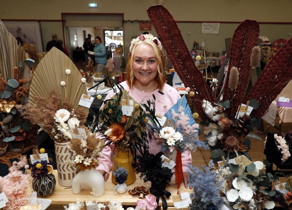 Anesha Geddes from Wodonga and her Niche Fiore stand. Picture by Les Smith.