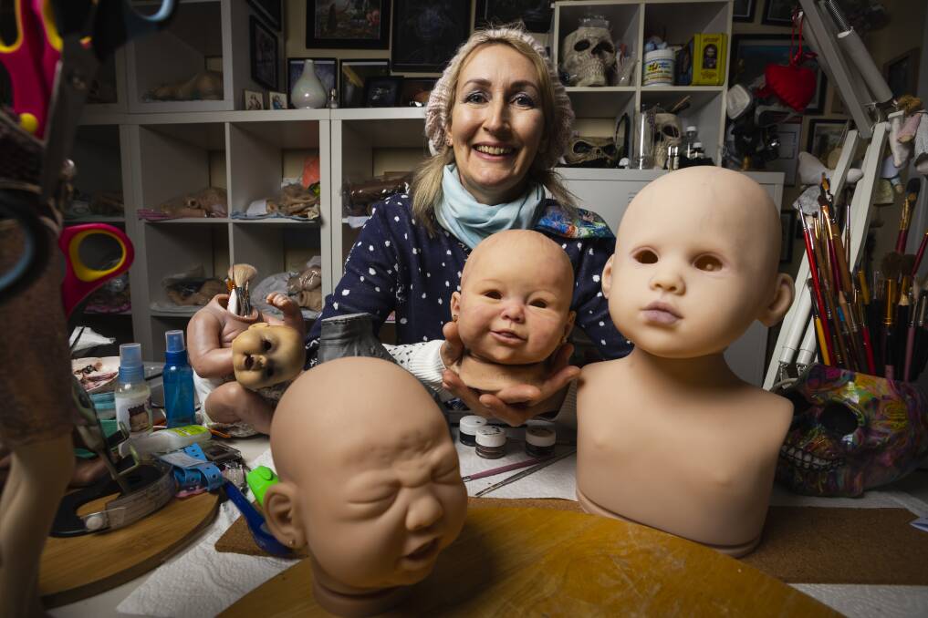 Silvia Heszterenyiova, who makes many of her own dolls by hand, is closing the Junee haunted doll museum. Picture by Ash Smith