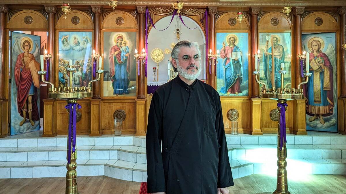 Father Agathangelo Masteas at Dormition of our Lady Greek Orthodox Church in Wagga. File picture by Dan Holmes
