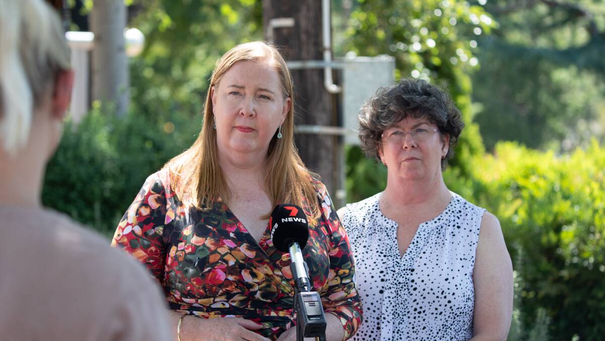 Then NSW Shadow Minister for Regional Transport and Roads Jenny Aitchison and former Labor state candidate for Wagga Wagga Keryn Foley. File picture by Madeline Begley