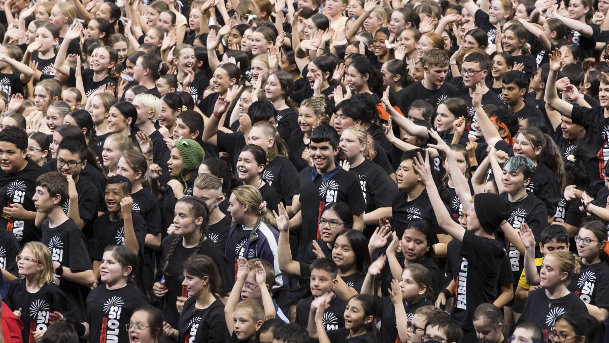 Over 2,500 students are rehearsing for the 40th School spectacular in Sydney. Picture by Anna Warr