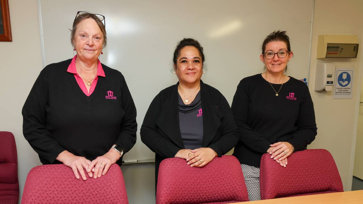 Sisters Housing staff Belinda, Nani and Tammy welcome federal funding for domestic violence victims, but are concerned about its allocation. Picture by Les Smith