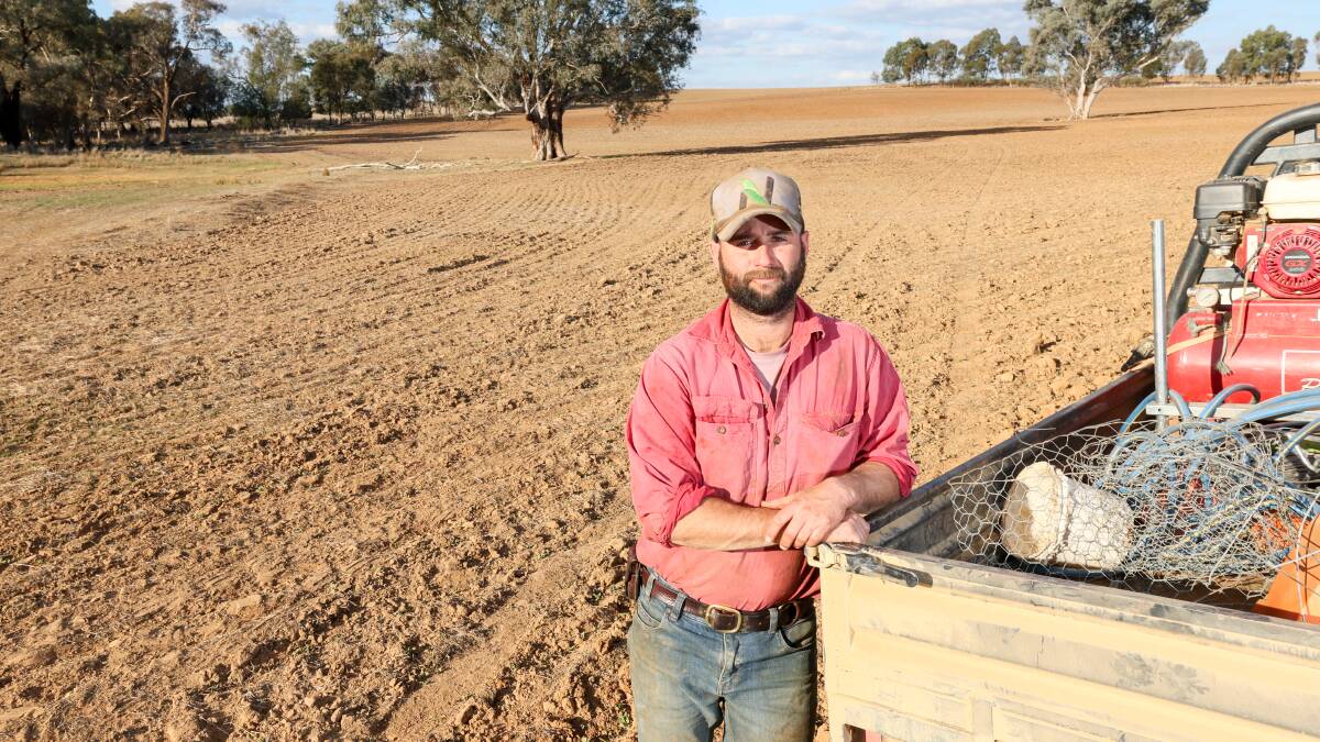 Ladysmith farmer Matt Liersch is optimistic May rain will do the trick for crops sown over the last few weeks. Picture by Tom Dennis