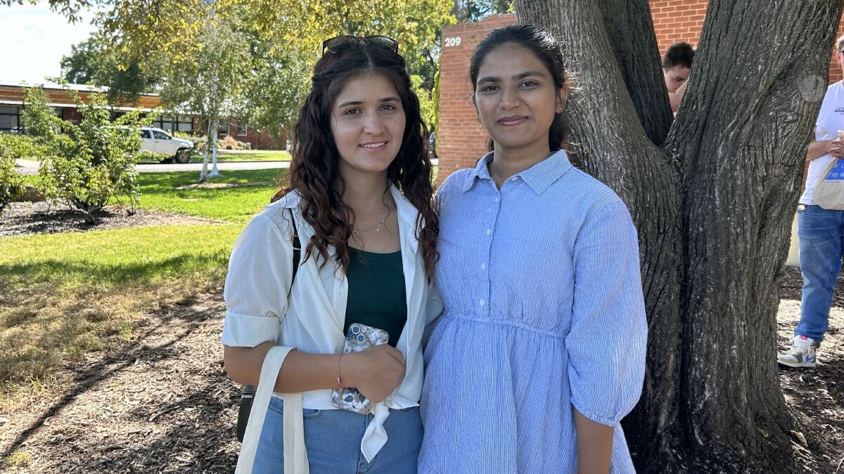 Swabna Manikyam (right) has made the move from Sydney to studying a Bachelor of Medical Radiation at CSU in Wagga. Picture by Emily Anderson