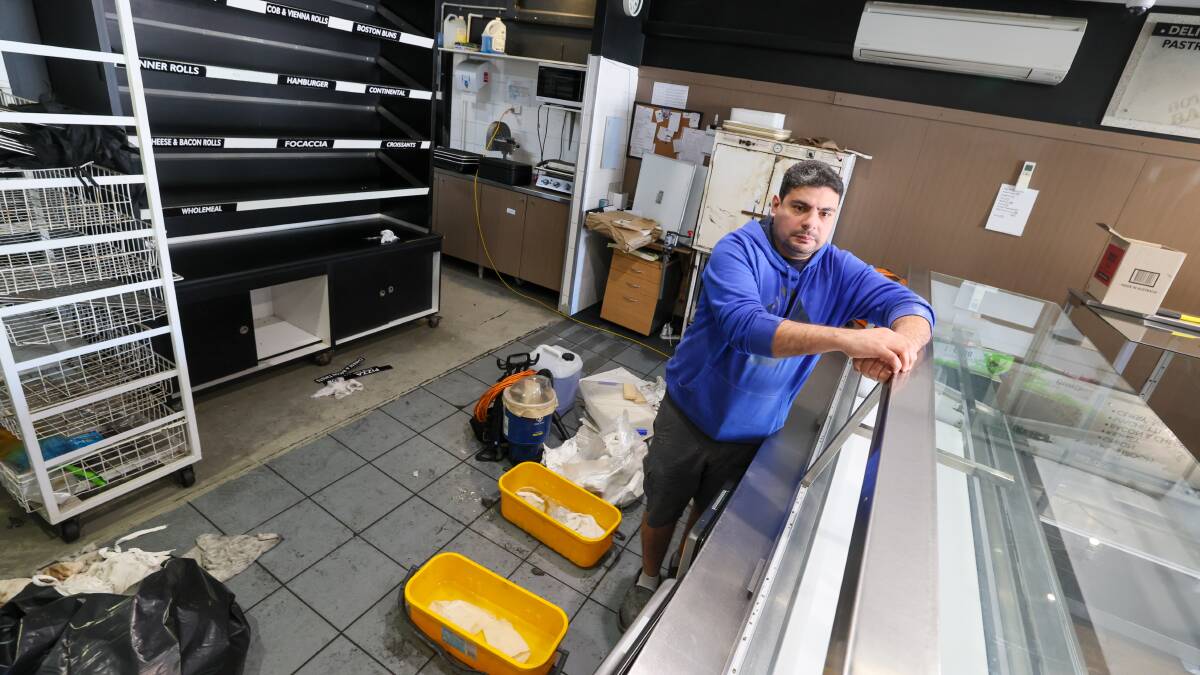 O'Brien's Hot Bake Bakery owner Adel Sedrek is hopeful the business will reopen after cleaning. Picture by Les Smith
