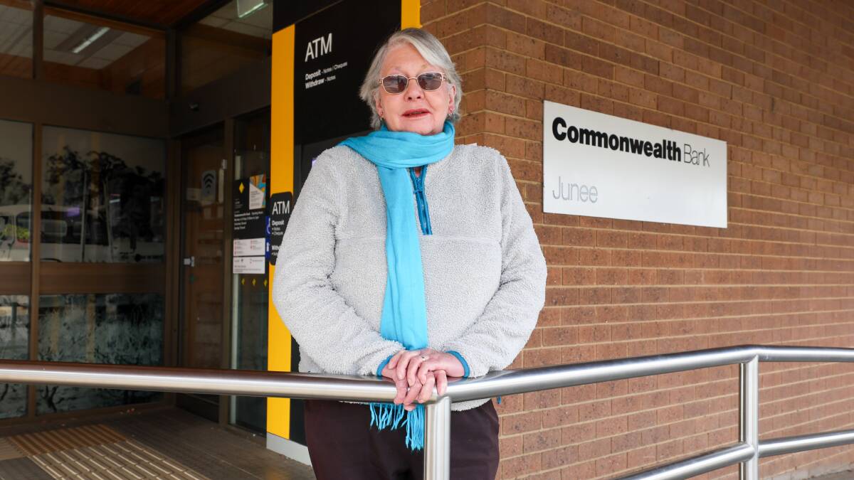 Lola Cummins visits her local bank branch each week, however, the Junee bank is set to close its doors in 2026. Picture by Les Smith