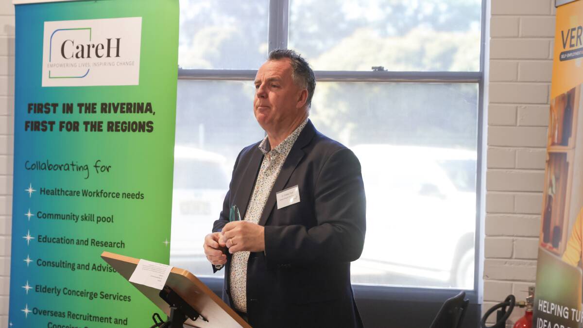 Wagga City Mayor Dallas Tout at Tuesday's small business expo. Picture by Tom Dennis