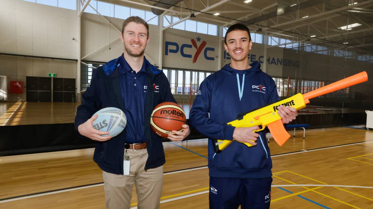 Zac Maloney & Aidan Wood be running ball games and NERF wars this school holidays at Wagga PCYC. Picture by Tom Dennis