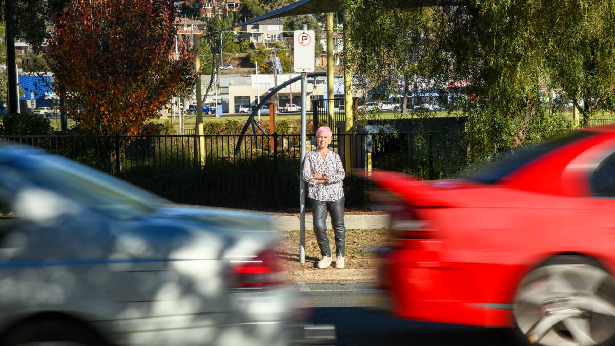 Rhonda Thomson is concerned about the traffic hazards caused by a lack of parking at Bolton Park. Picture by Bernard Humphreys