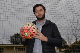 UNSW medical student and St Johns Ambulance volunteer Timothy Morsanuto airs concerns over the brain impact of heading in soccer. Picture by Jeremy Eager