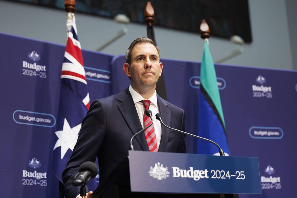 Treasurer Jim Chalmers delivers the 2024 Federal Budget Speech. Picture by Keegan Carroll