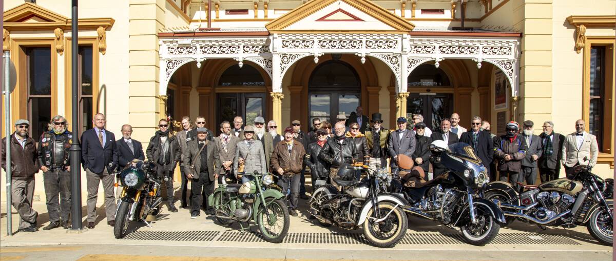 Participants of the Distinguished Gentleman's Ride at the Wagga Railway Station. Picture by Roger Dietrich
