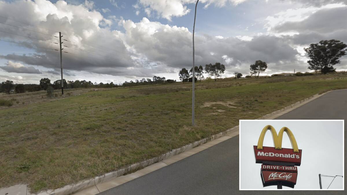 A development application for a McDonald's (overlay image supplied), a food and drink premises, and a gym has been submitted to Wagga Wagga City Council. Picture from Google