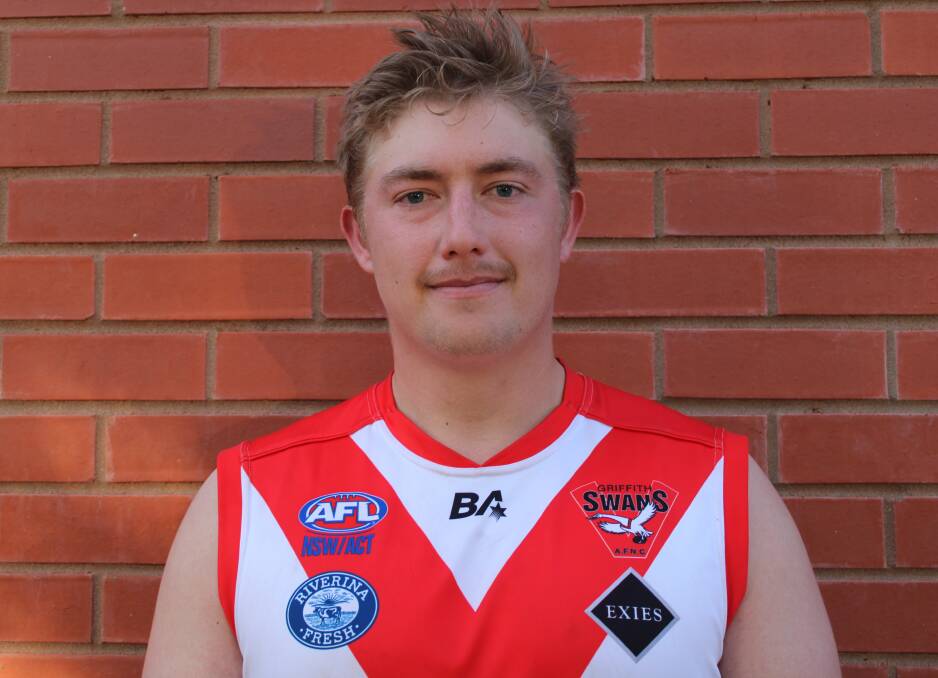 Griffith ruck Nathan Richards would love to deliver the Swans a drought-breaking premiership in Saturday's Riverina League grand final. Picture by Jimmy Meiklejohn