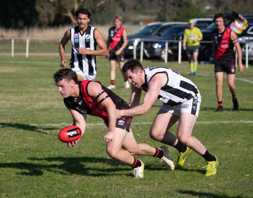 Toby Lawler in action for Marrar against The Rock-Yerong Creek last Saturday. Picture by Madeline Begley