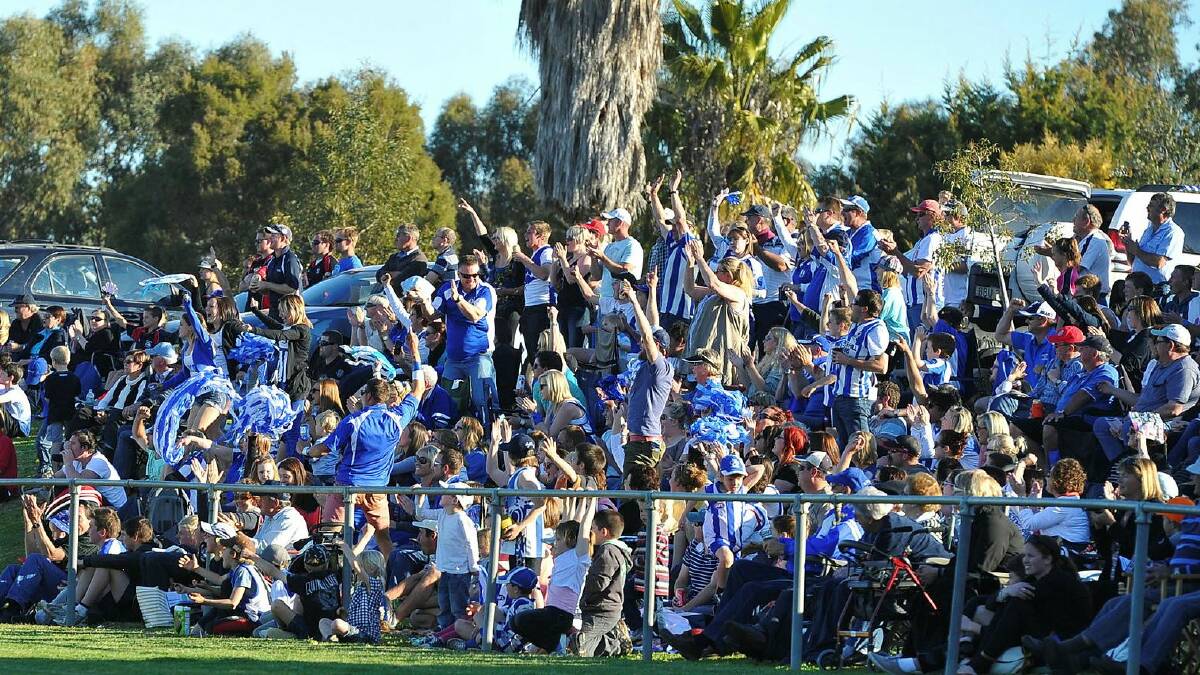 A section of the crowd at the 2012 Farrer League grand final at Maher Oval. Picture by Addison Hamilton