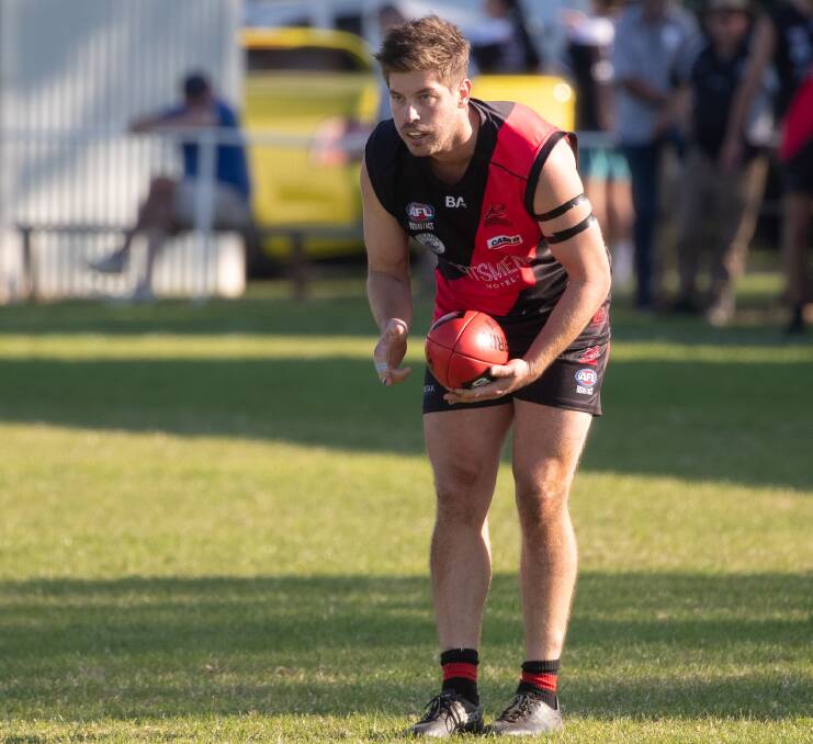 Marrar coach Cal Gardner injured his hamstring in the Bombers' win over North Wagga on Saturday. Picture by Madeline Begley